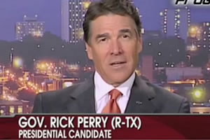 RICK PERRY Courts The Cain Train Voters